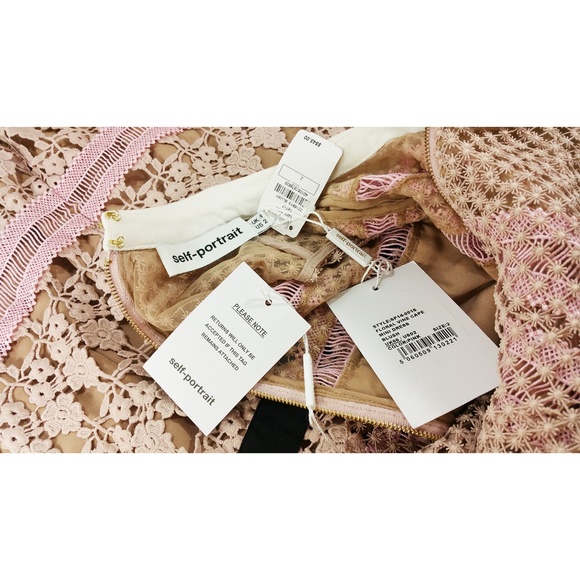 SELF-PORTRAIT Blush Cape Vine Lace Mini - Picture 5 of 8